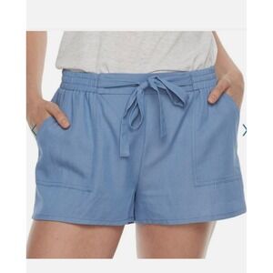 Joe B by Joe Benbasset Chambray Elastic Waist Drawstring Shorts Casual Coastal L